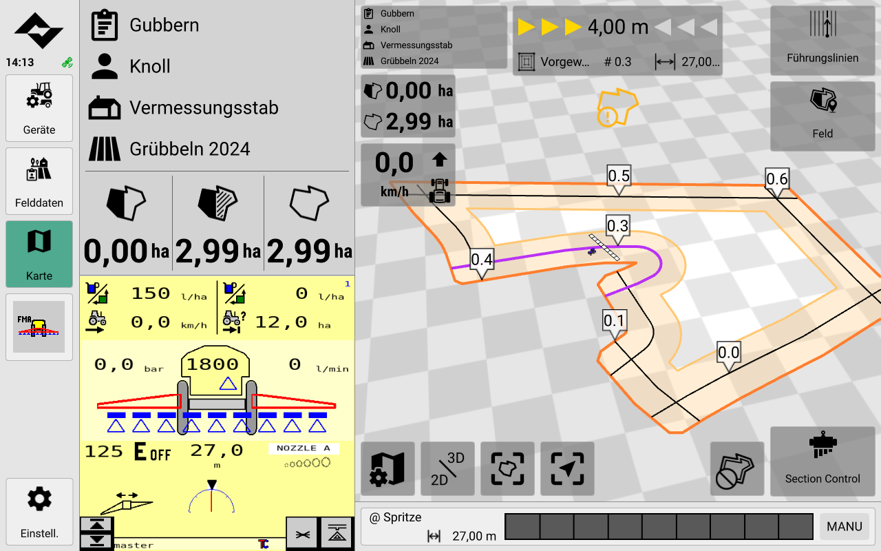 Automatisches Spurführungssystem / Lenksystem RTK von Lacos