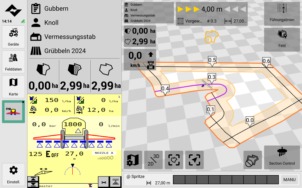 Automatisches Spurführungssystem / Lenksystem RTK von Lacos