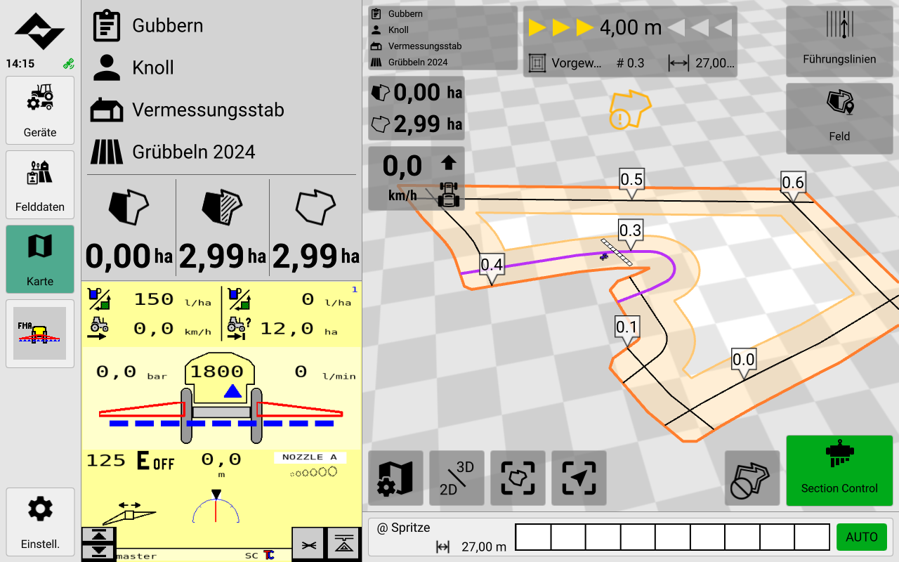 Automatisches Spurführungssystem / Lenksystem RTK von Lacos