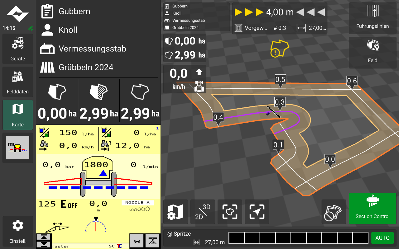 Automatisches Spurführungssystem / Lenksystem RTK von Lacos