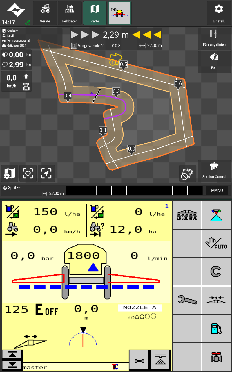 Automatisches Spurführungssystem / Lenksystem RTK von Lacos